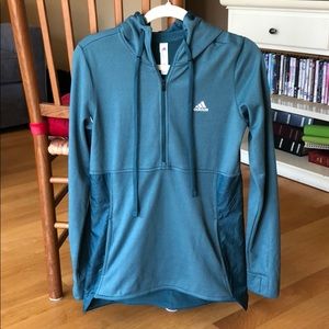 Adidas Women’s Teal Climawarm Half Zip Sweatshirt